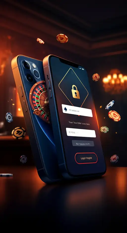 Interface de connexion sécurisée de Vegasino Casino affichant les champs d'e-mail et mot de passe, un bouton de connexion, l'option "mot de passe oublié" et le logo élégant du casino sur un arrière-plan moderne.